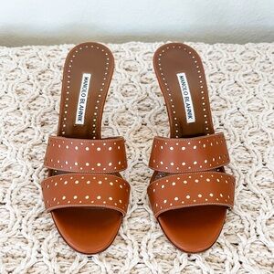 Manolo Blahnik Mule Heels, size 37, Brown
